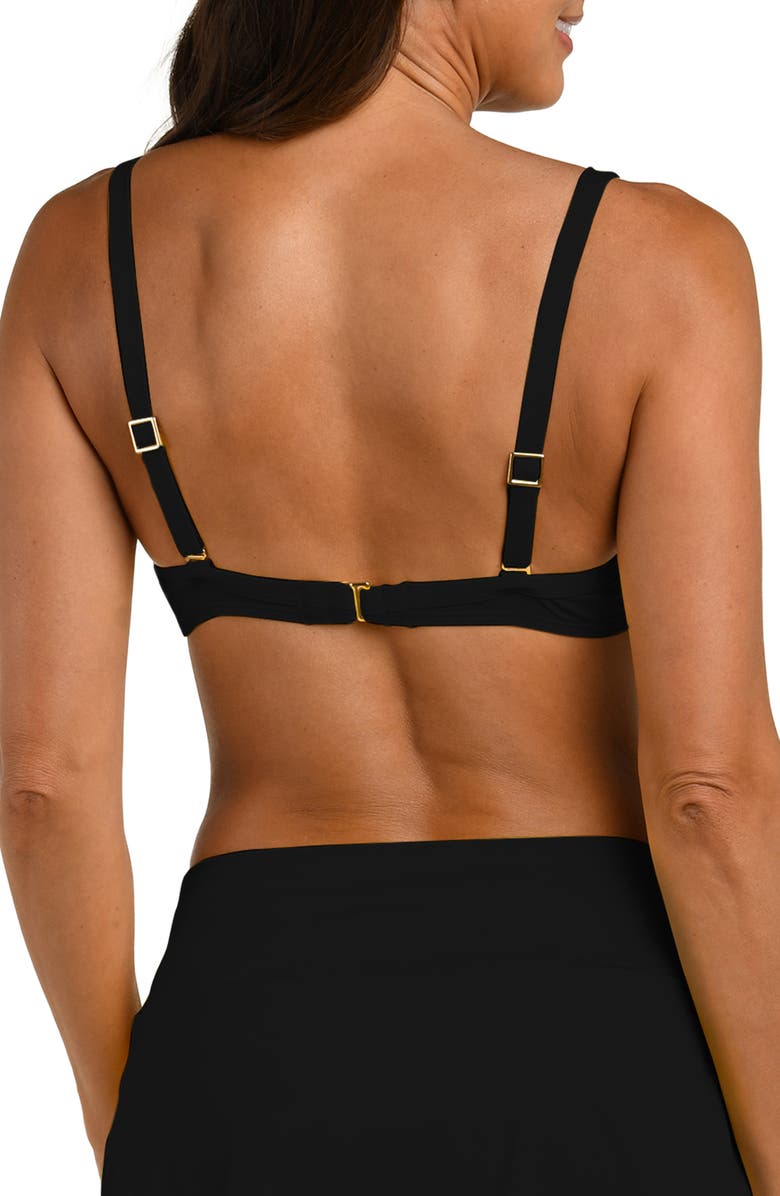 La Blanca Island Twist Front Underwire Bikini Top, Alternate, color, Black