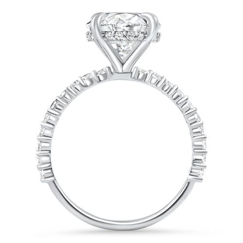 Bliss Diamond Certified 4.55ct Oval Diamond Side Halo Engagement Ring 14k Gold Lab Grown