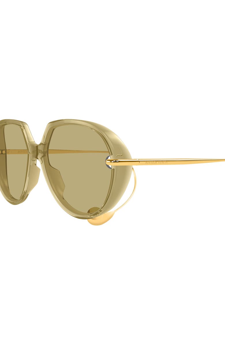 Bottega Veneta 60mm Round Sunglasses, Alternate, color, Yellow