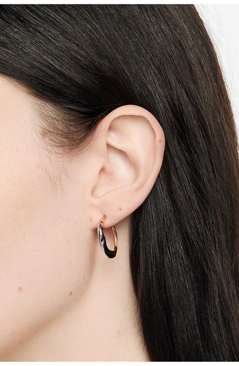 Bimba y Lola Two-Tone Textured Mini Hoop Earrings, Alternate, color, 