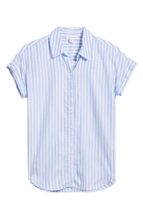 BEACHLUNCHLOUNGE BEACHLUNCHLOUNGE KENZIE STRIPE SHORT SLEEVE BUTTON-UP SHIRT
