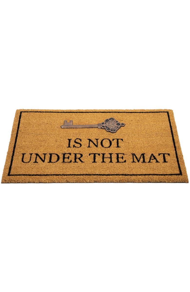 Northlight Key is Not Under the Mat Coir Outdoor Doormat 18" x 30", Alternate, color, Brown