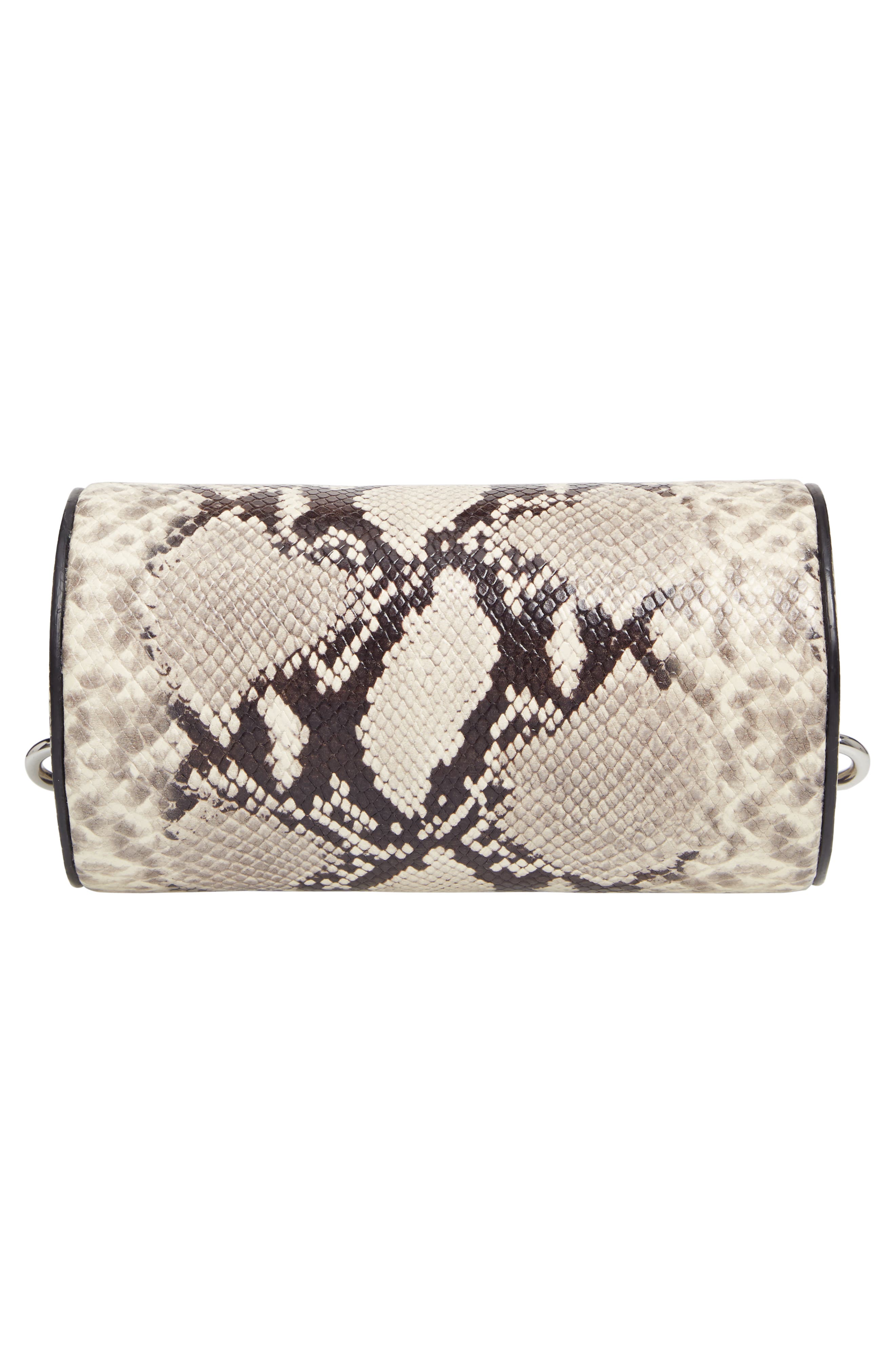 Rebecca Minkoff Python Embossed Leather Barrel Crossbody Bag, Alternate, color, 