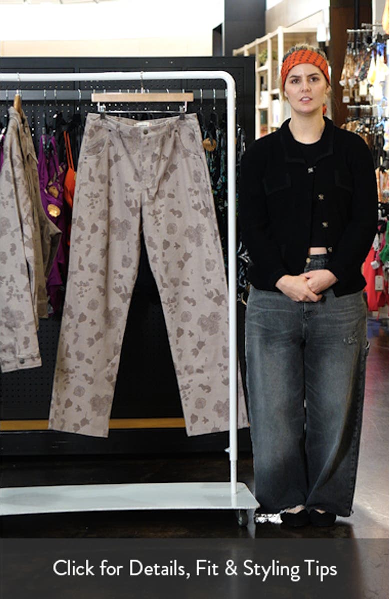 Tonal Floral Twill Pants, sales video thumbnail