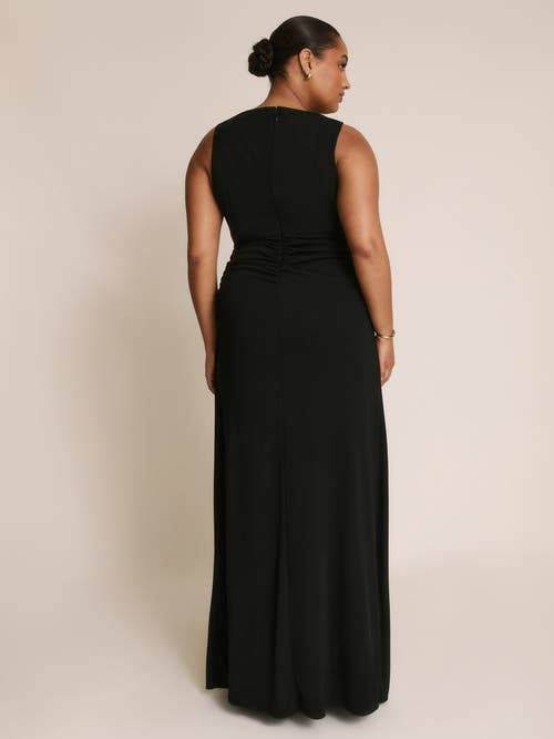 Six Stories Drape Gathered Sleeveless Stretch In Black