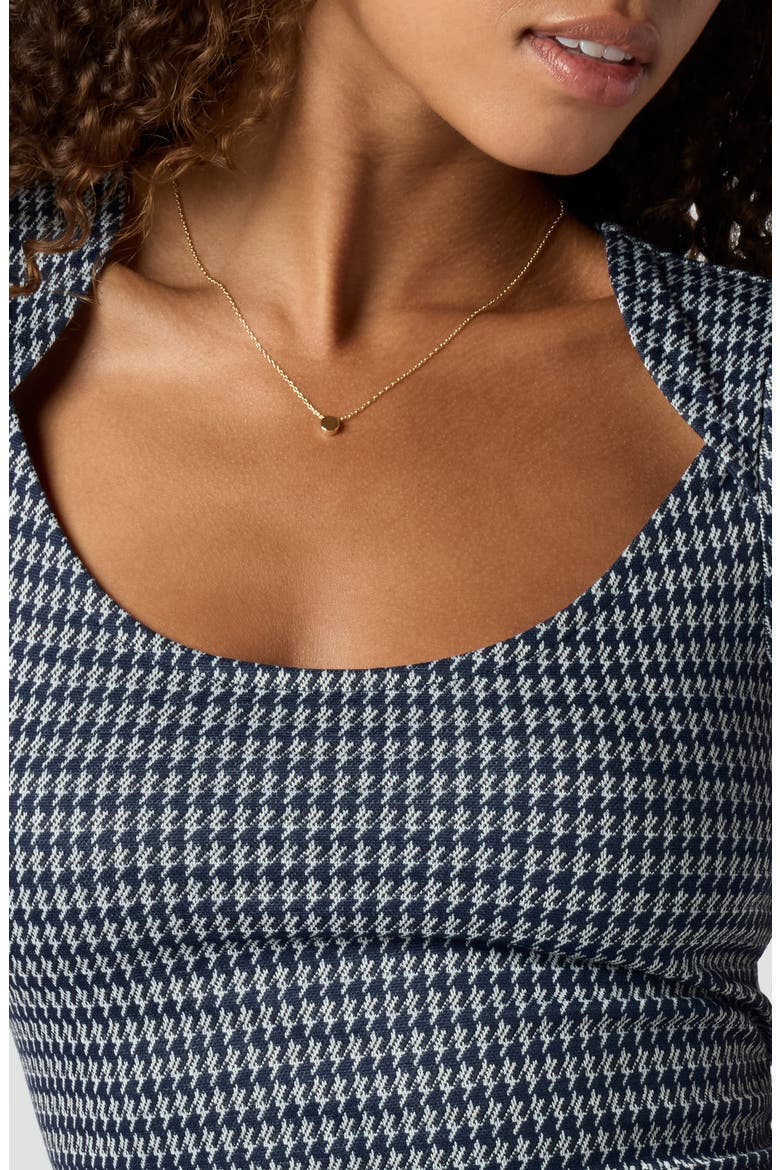 Houndstooth Square Neck Top, Alternate, color, NVY SM HNDSTOTH