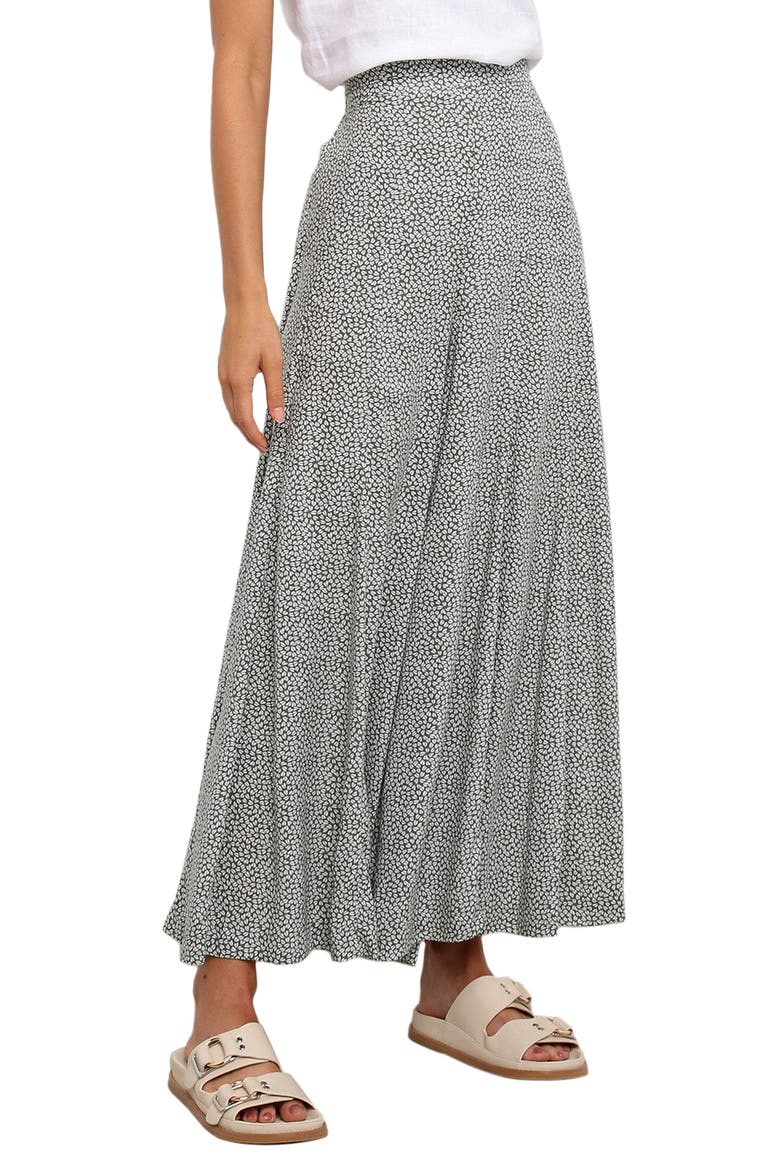 Neveah Floral Print Wide Leg Pants, Alternate, color, GREEN