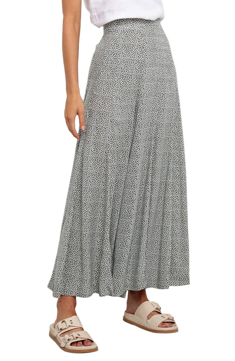 Petal & Pup Neveah Floral Print Wide Leg Pants, Alternate, color, Green