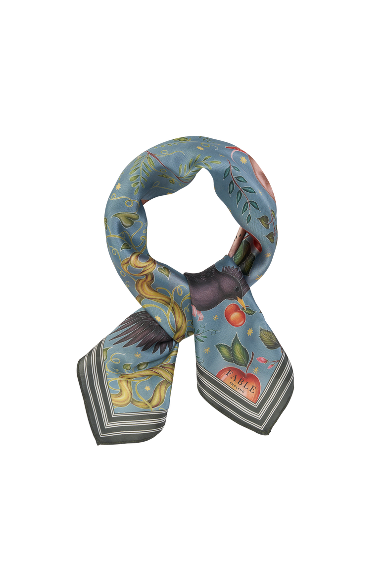 Catherine Rowe's Into The Woods Square Scarf Teal, Alternate, color, Teal