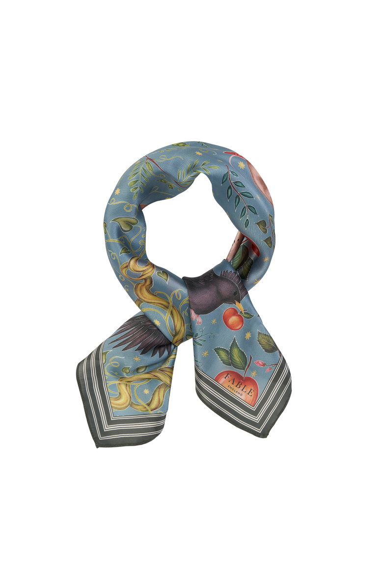 Fable England Catherine Rowe's Into The Woods Square Scarf Teal, Alternate, color, Teal