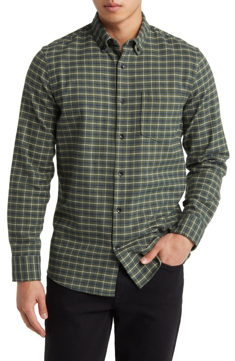 Nordstrom Tech-Smart Trim Fit Check Stretch Button-Down Shirt, Main, color, 