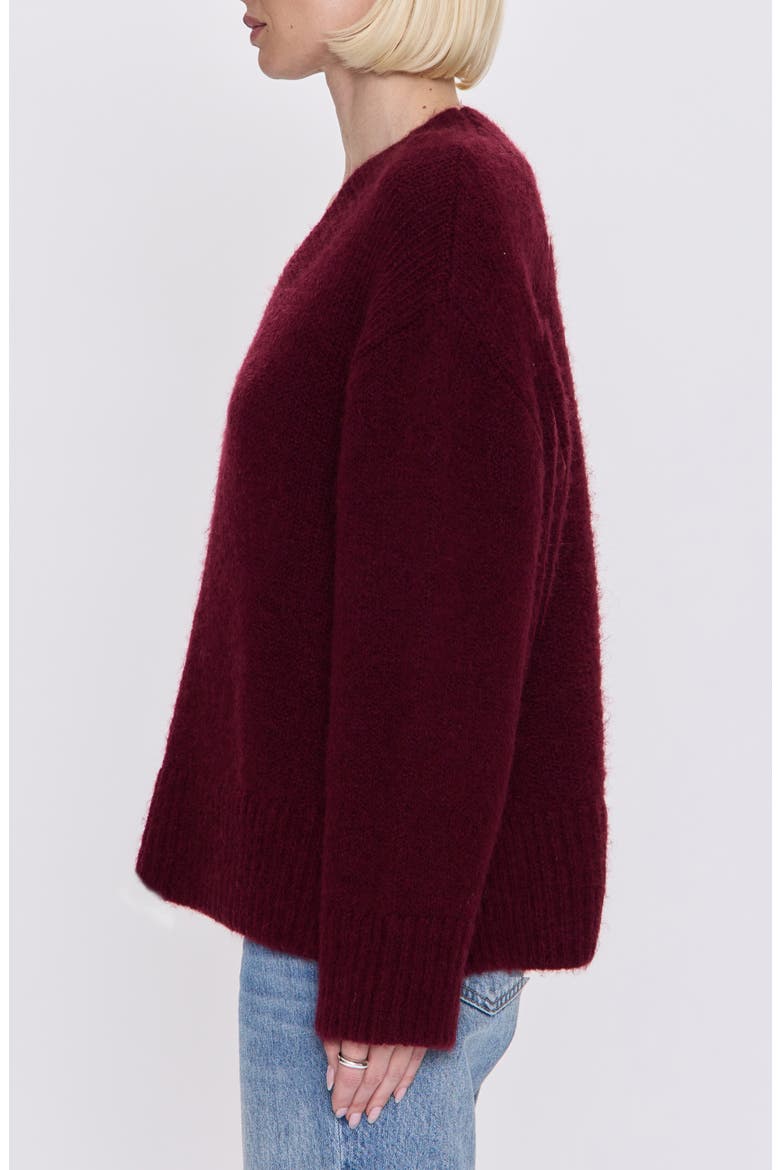 Talia V-Neck Sweater, Alternate, color, CLARET