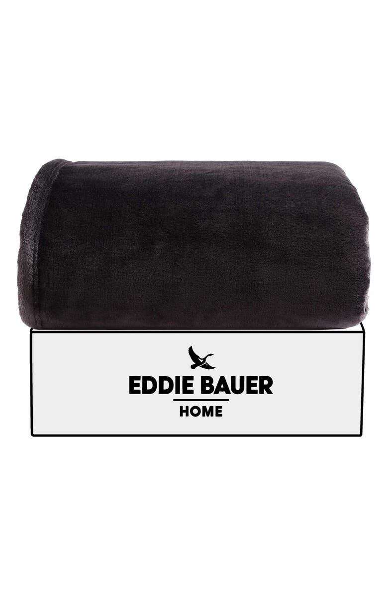 Eddie Bauer Ultra Luxe Fleece Throw Blanket, Main, color, Black