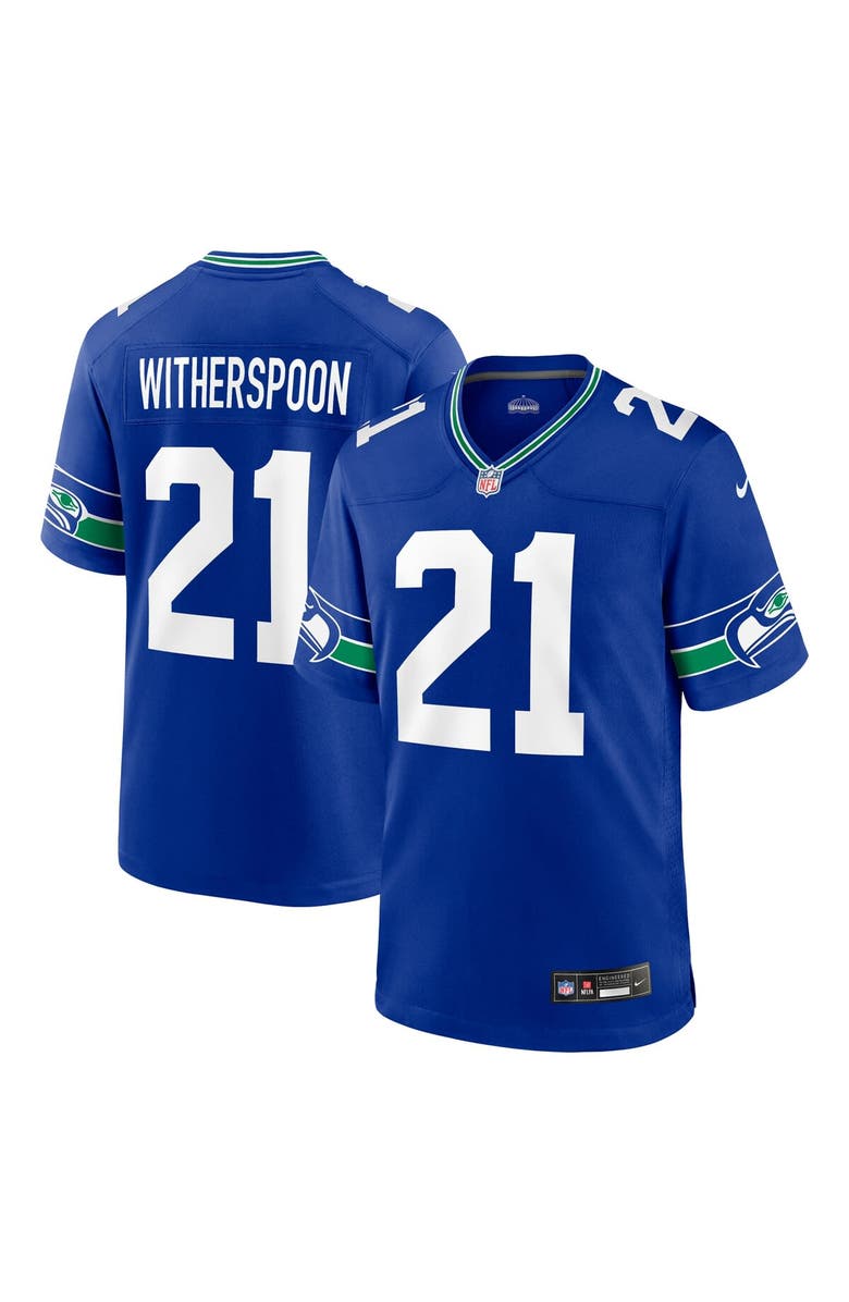 Nike Men's Nike Devon Witherspoon Royal Seattle Seahawks Throwback Player Game Jersey, Main, color, Royal