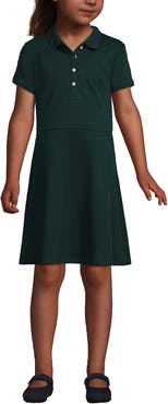 Lands' End School Uniform Girls Short Sleeve Interlock Polo Dress