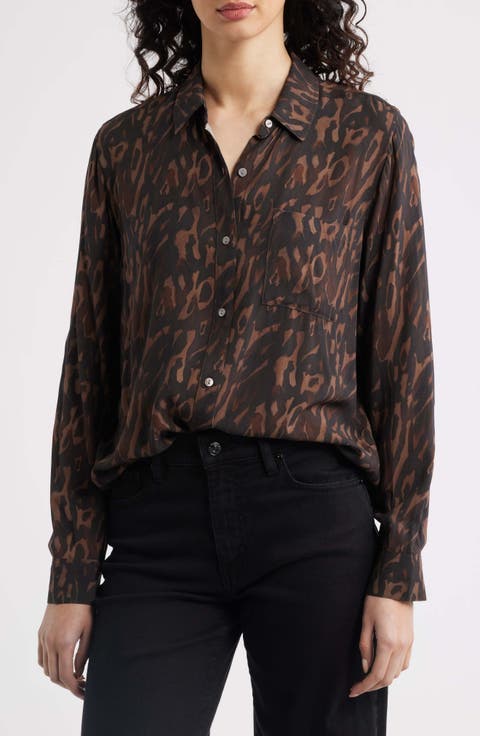 Josephine Leopard Print Button-Up Shirt