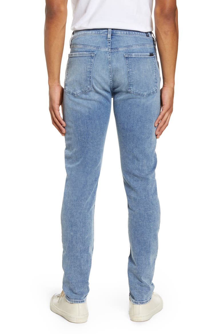7 For All Mankind® Adrien Slim Fit Clean Pocket Skinny Jeans, Alternate, color, BIGNELL