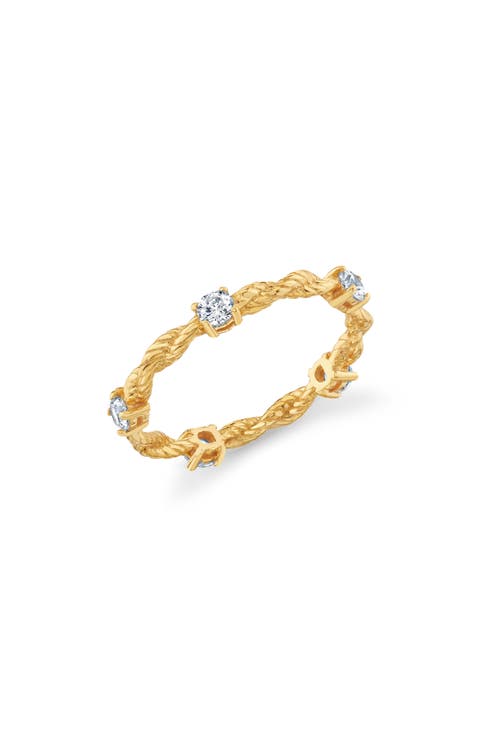 Cubic Zirconia Twisted Band Ring