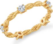 Crislu Cubic Zirconia Twisted Band Ring