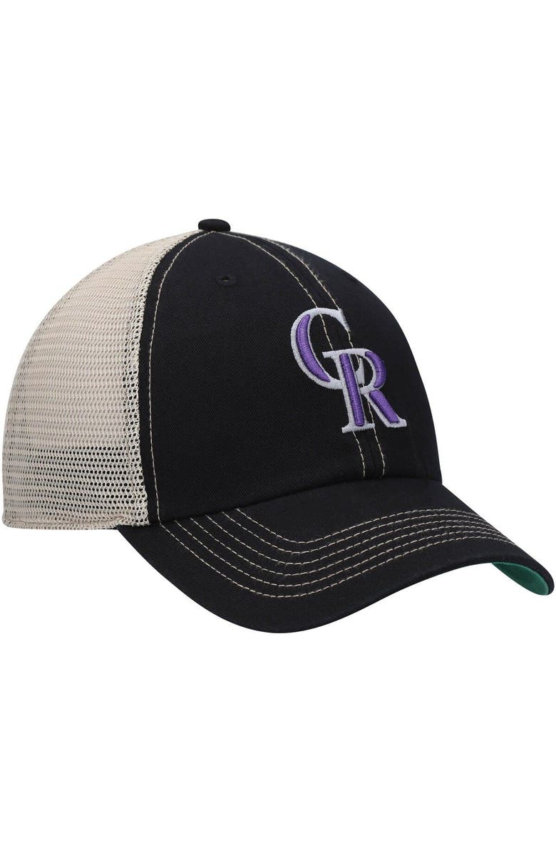 '47 Men's '47 Black Colorado Rockies Trawler Clean Up Trucker Snapback Hat, Alternate, color, 