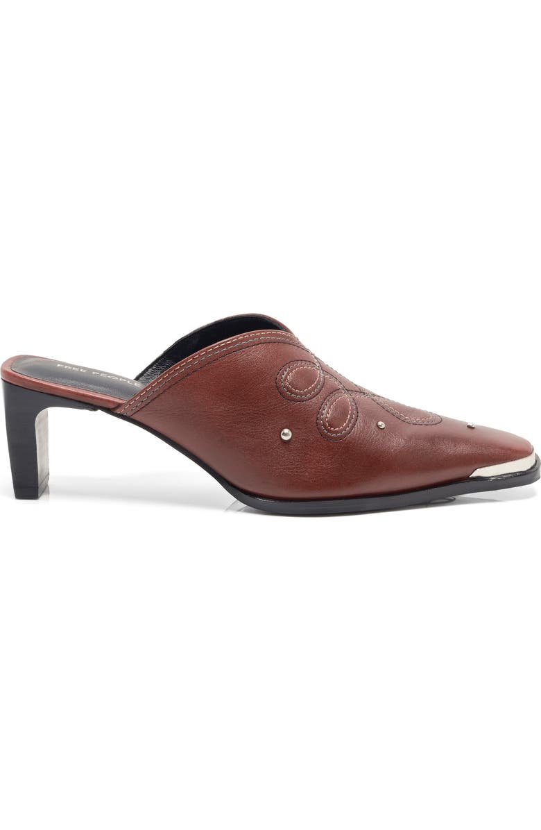 Free People Roxi Western Mule, Alternate, color, Cabernet Leather