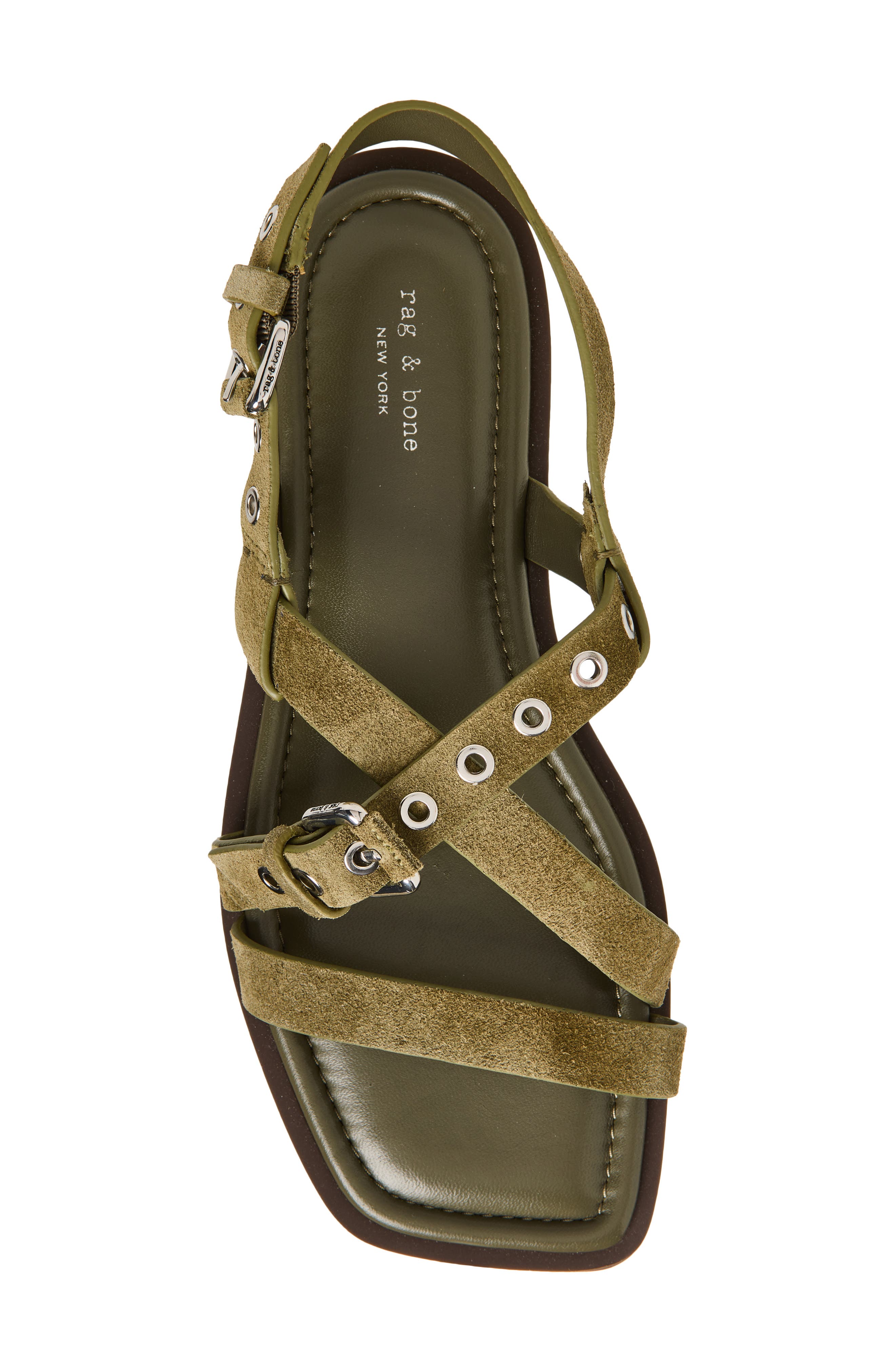 rag & bone Harlow Strappy Sandal, Alternate, color, Olive Suede