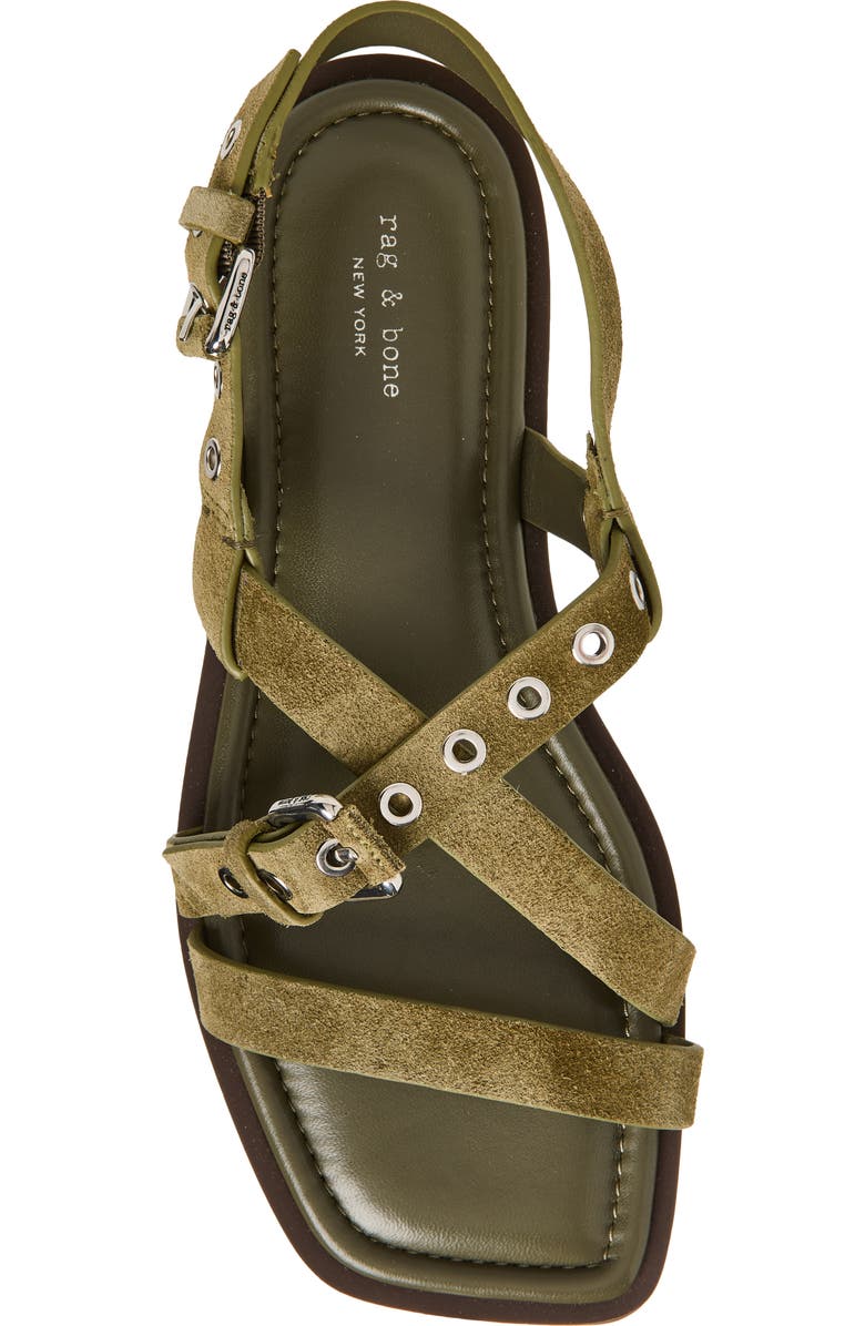 rag & bone Harlow Strappy Sandal, Alternate, color, Olive Suede