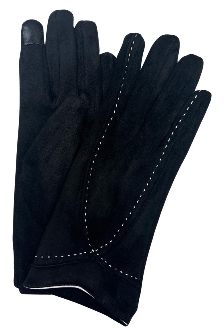 Stitched Touchscreen Gloves, Main, color, BLACK