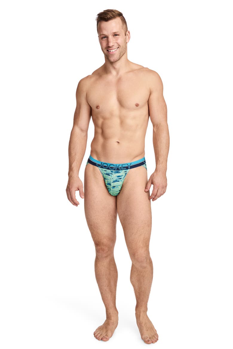 Mens Infinite Cool Microfiber Stretch String Bikini - 3 Pack, Alternate, color, Teal Camo