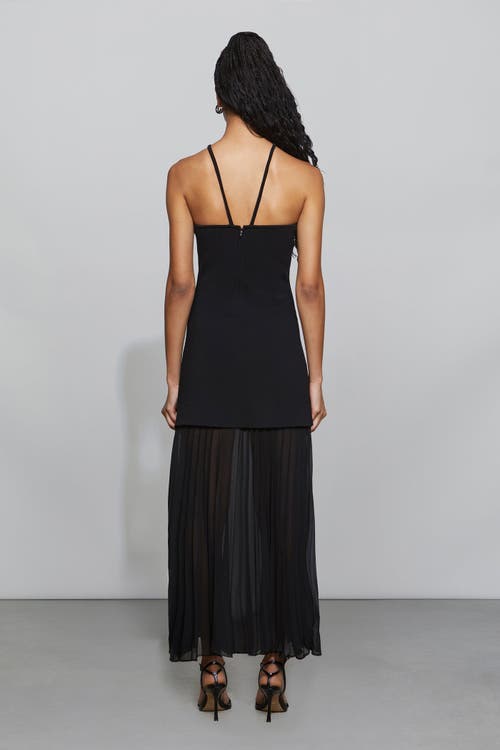 Et Ochs Veta Mixed Media Halter Maxi Dress In Black
