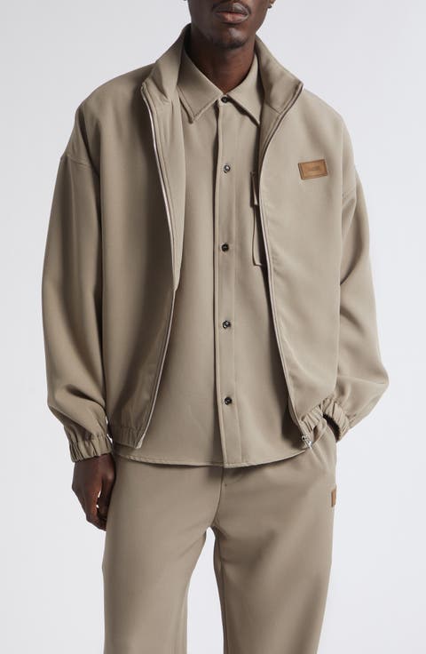 Logo Patch Stretch Cady Track Jacket