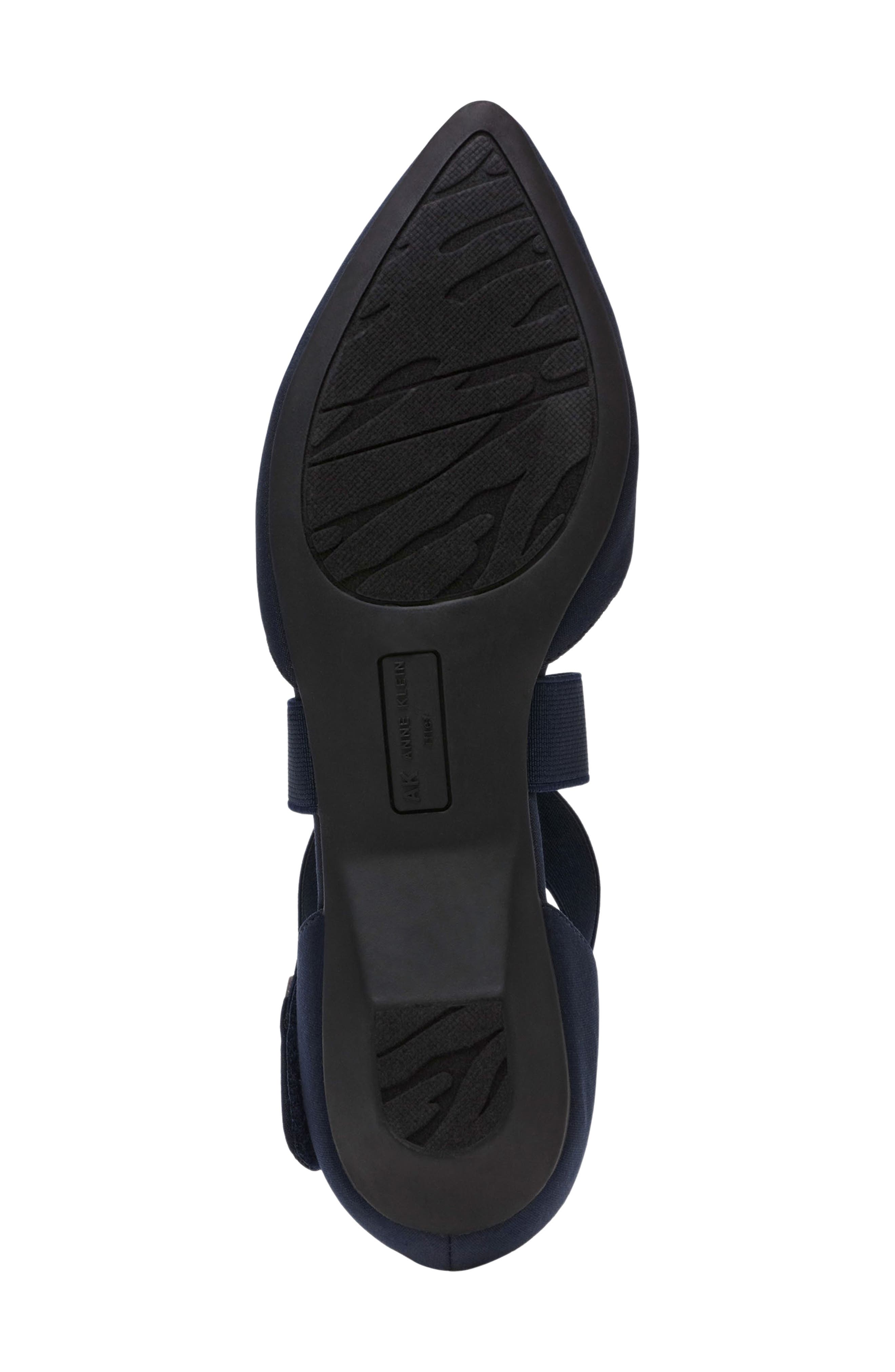 Anne Klein Oswaldo Pointed Toe Flat, Alternate, color, Navy Mette Stretch