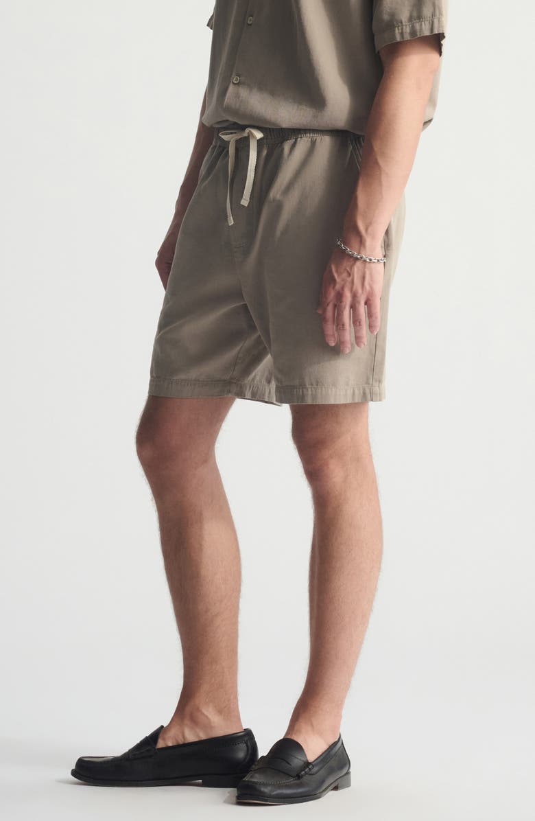 Brooklyn Industries Pull-On Loose Fit Cotton & Linen Shorts, Alternate, color, Winter Twig