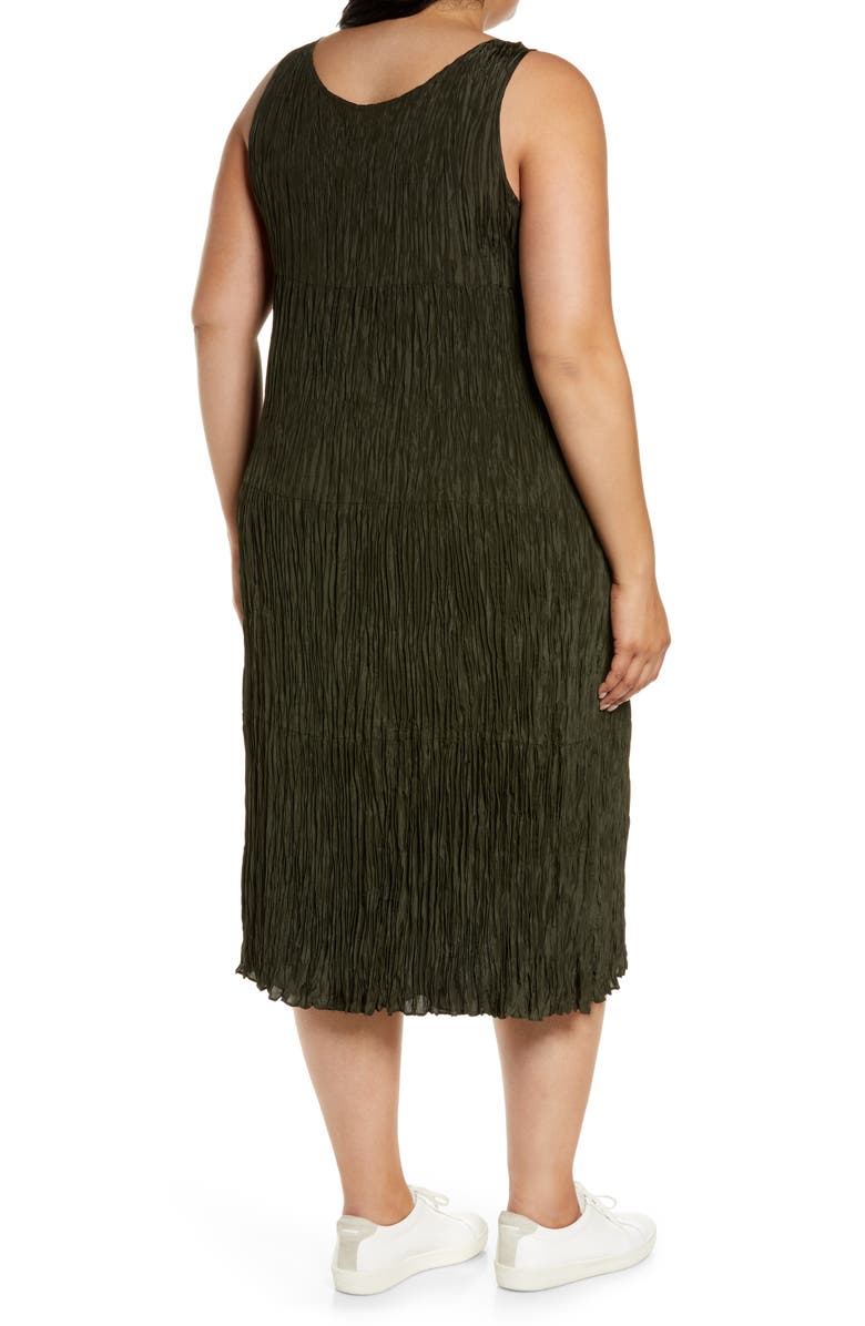 Eileen Fisher Crushed Silk Tiered Midi Dress, Alternate, color,