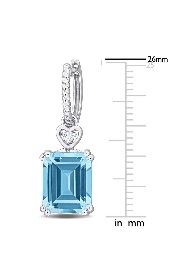 Octagon Cut Gemstone Drop Earrings, Alternate, color, BLUE