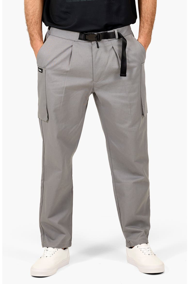 Belted Twill Cargo Pants, Alternate, color, HEATHER GREY