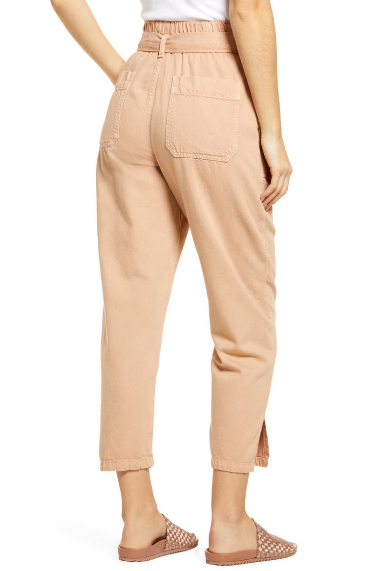 Renn Paperbag Waist Pants, Alternate, color, SULFUR WARM ADOBE