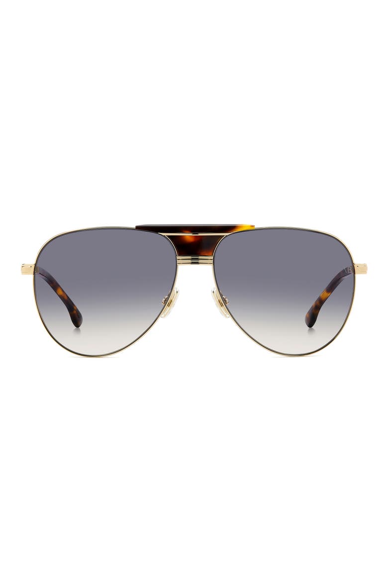 VB 7016/S 60mm Gradient Pilot Sunglasses, Main, color, GOLD HAVANA/ BLUE SF