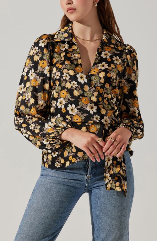 Astr The Label Side Drape Wrap Top
