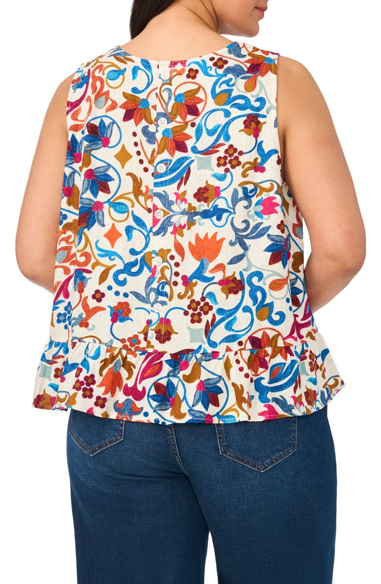 Vince Camuto Sleeveless Peplum Top, Alternate, color, Orange Fizz