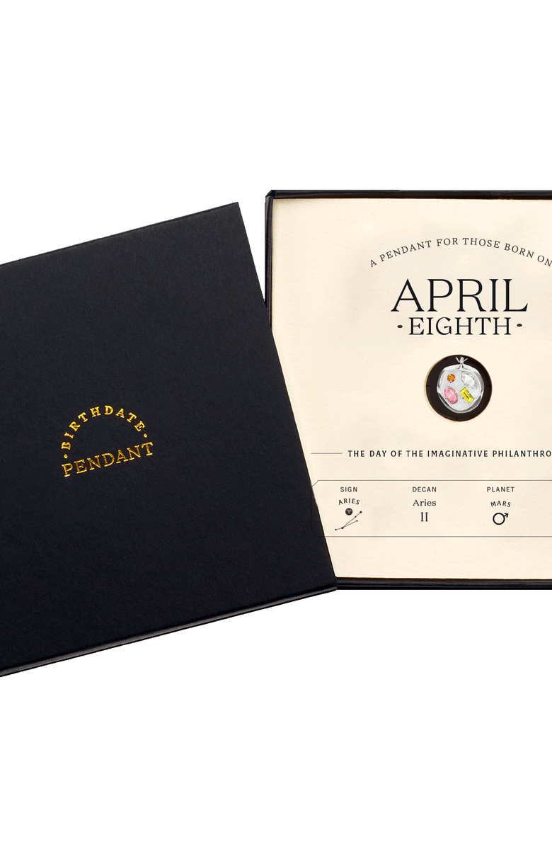 Birthdate Co. The April Birthdate Silver Pendant, Alternate, color, 