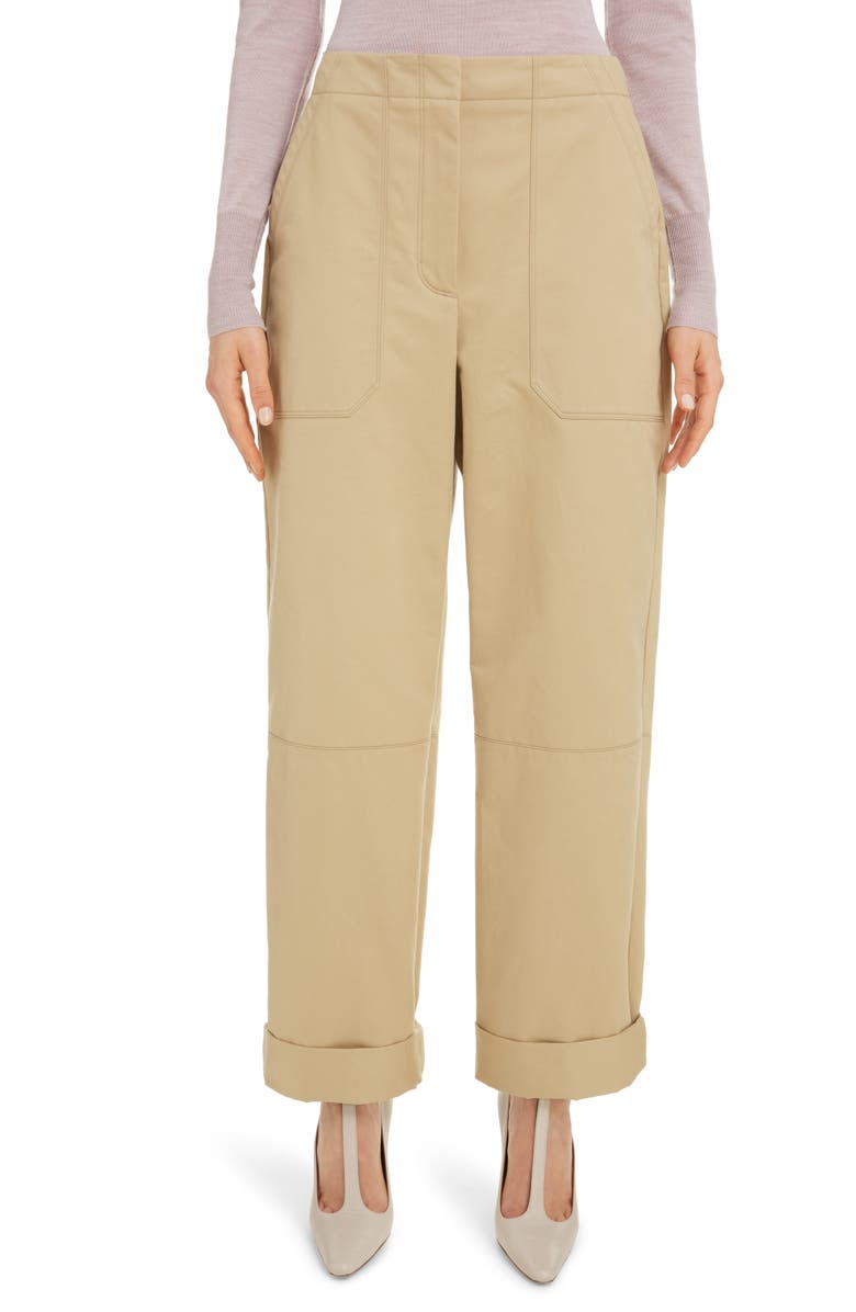 Roksanda Contrast Pocket Cotton Twill Pants, Main, color,