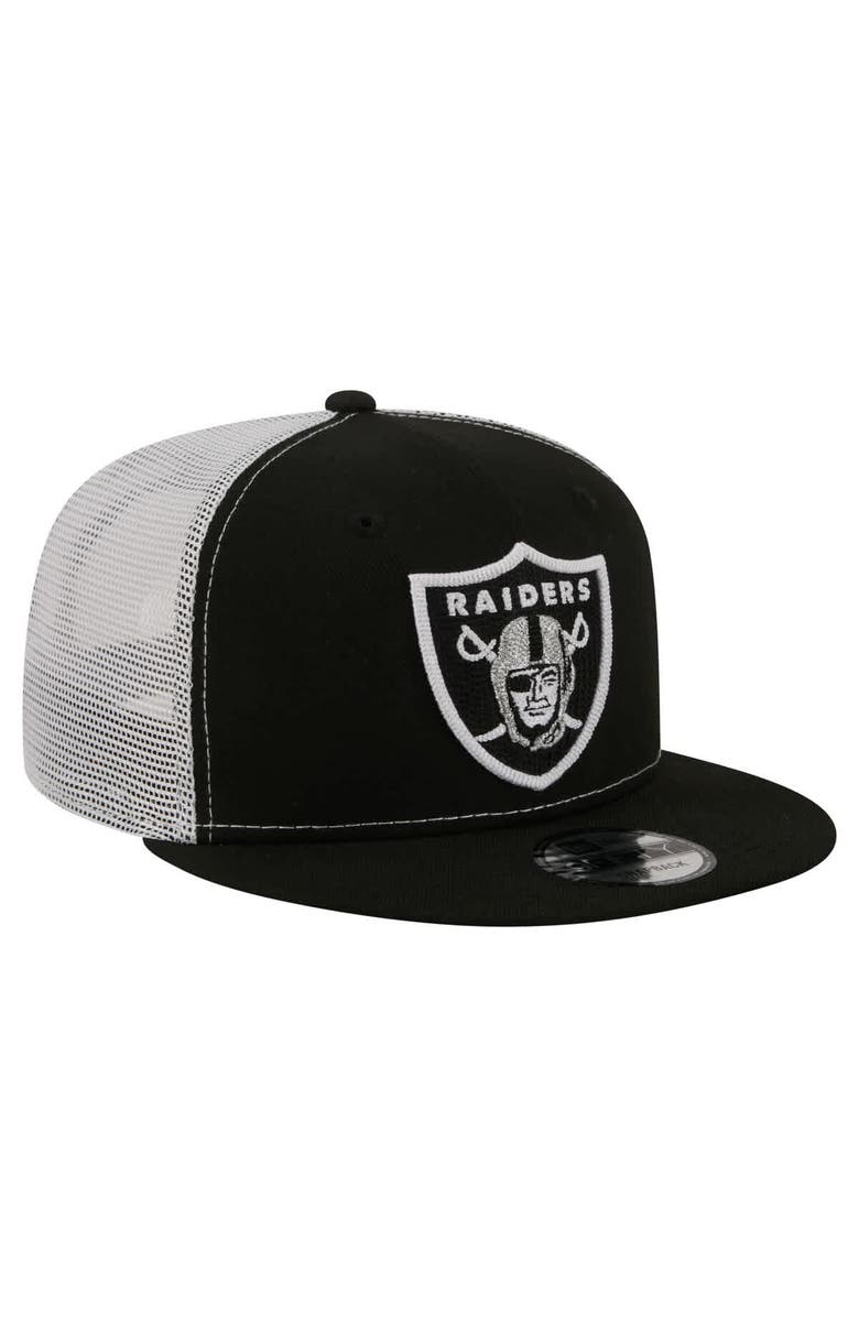 New Era Men's New Era  Black Las Vegas Raiders Core Team 9FIFTY Trucker Snapback Hat, Alternate, color, 