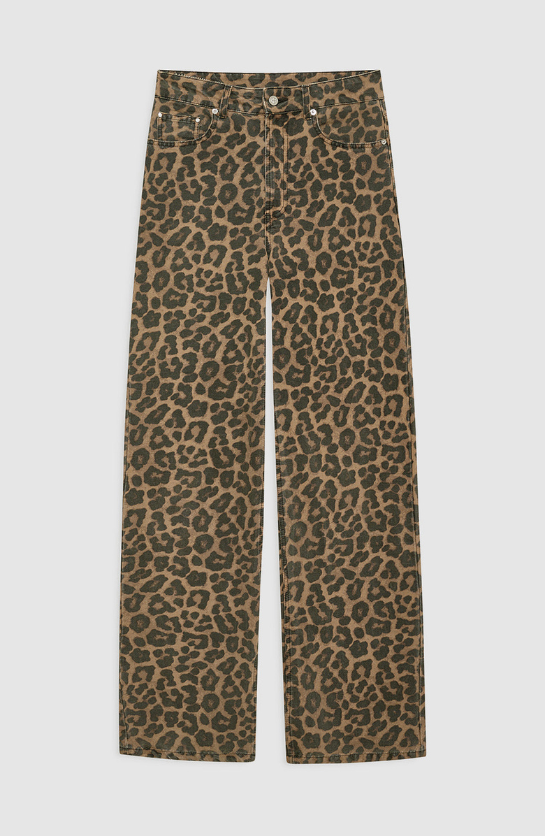 ANINE BING Hugh Jean, Alternate, color, Black / Brown Leopard