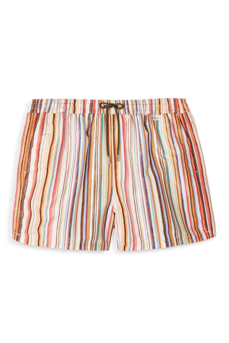MEN SWIM SHORT PAINTED SIG STR, Main, color, MULTICOLOURED