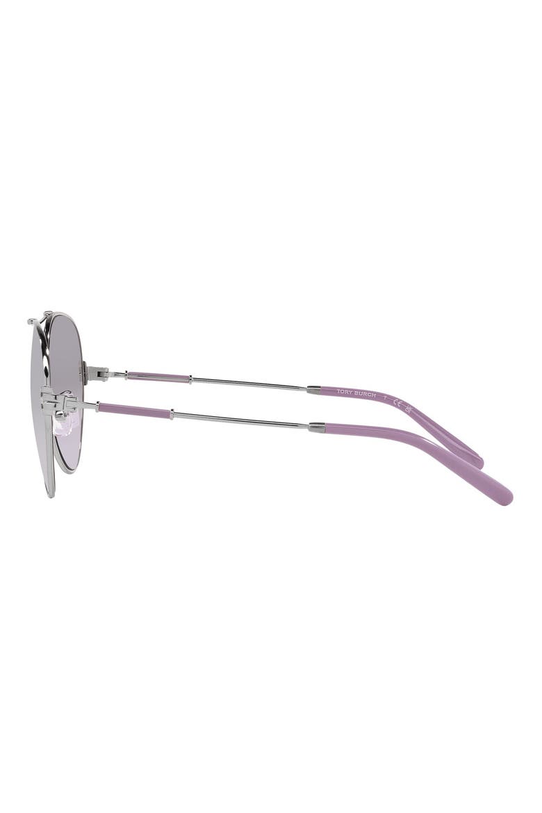 58mm Gradient Mirrored Pilot Sunglasses, Alternate, color, VIOLET