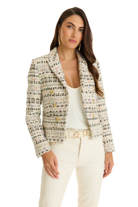 Gabrielle Double-Breasted Tweed Blazer