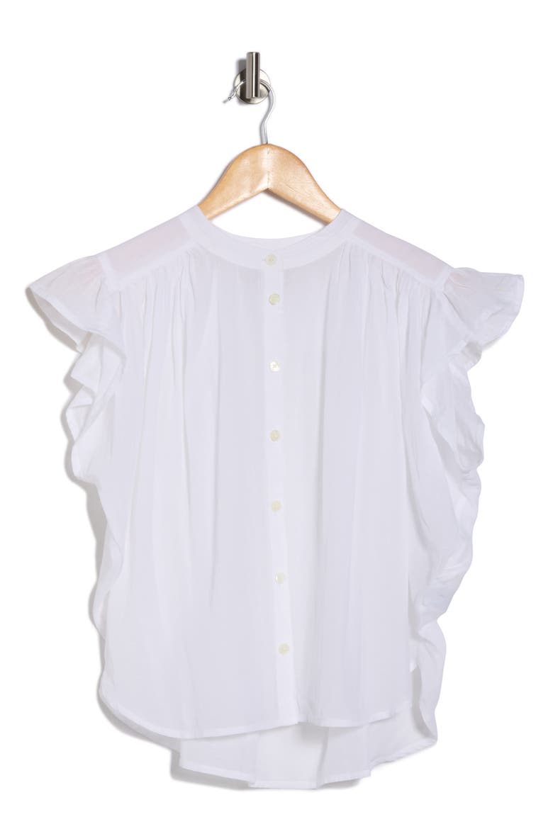 Flutter Sleeve Top, Alternate, color, WHITE
