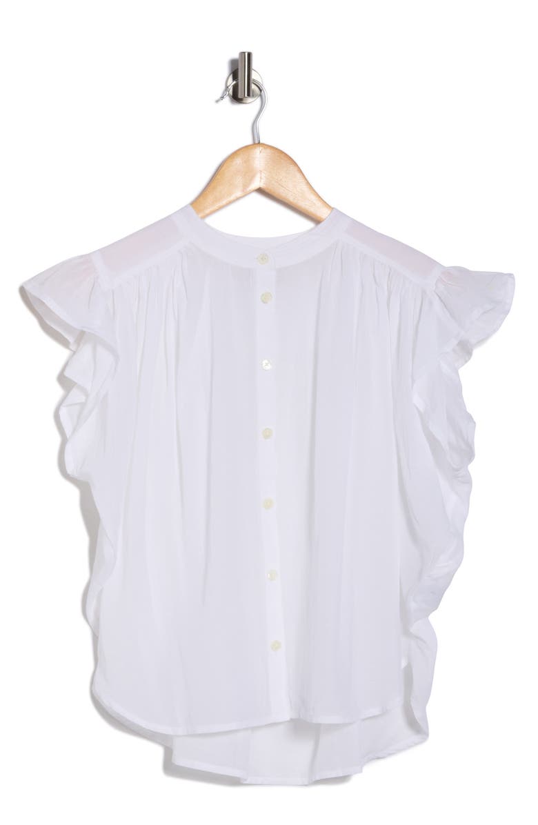 Madewell Flutter Sleeve Top, Alternate, color, White