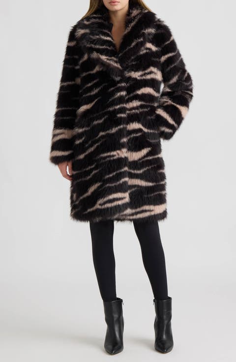 Leopard Print Faux Fur Coat